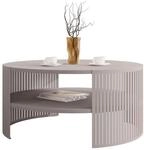 Mirjan24 Couchtisch mit Ablage Fahugin, Runde Form, Beine aus Metall,...