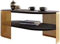 Mirjan24 Couchtisch mit Ablage Fahugin II, Ovale Form, Beine aus Metall,...