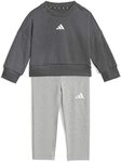 adidas Unisex Baby SEASONALS SWEAT SET, grey six/white, 12-18 Months