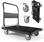 VEVOR Plattformwagen Klappbar 454 kg, Transportwagen mit Lenkrolle, Handwagen...
