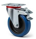 Wiltec Lenkrolle 160mm bis 300kg mit Bremse, Kunststoffrad und Anbauplatte