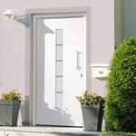 vidaXL Haust&uuml;r Aluminium und PVC Wei&szlig; 100x200 cm