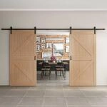 inova Holzschiebet&uuml;r 2-FLG. Komplettset 2050x2150mm Eiche Vintage offene...