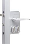 Gittertorschloss Ldkz4040 D1L, 2 PZW, f&uuml;r 40 mm Vierkantrohr, Alu Silberf&auml;rbig