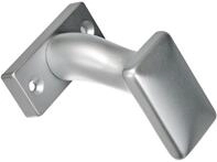 HOPPE T&uuml;r-Knauf auf eckiger Rosette | Flachform | verkr&ouml;pft| Aluminium silber