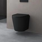 doporro Wand WC Design WC schwarz matt inkl. Softclose Absenkautomatik...