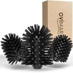 ovimar Ersatzb&uuml;rstenkopf Vejro f&uuml;r Klob&uuml;rste | praktisches 3er-Set | schwarz 