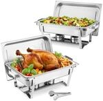 VEVOR rechteckiger Chafing Dish Set 8,5 L Speisenw&auml;rmer Buffet...