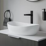 Bernstein Aufsatzwaschbecken PB2004, Oval, 55 x 35 cm, Hochwertiger Mineralguss Pure