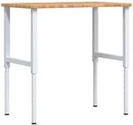 vidaXL Werkbank Hellbraun 100x60x(71,5-98) cm Massivholz Eiche