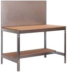 Werkbank Buffalo mit Werkzeugwand | HxBxT 84x90x61cm | Traglast 400kg | Verzinkt