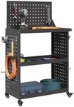 vidaXL Werkzeugwagen Schwarz 65 x 35 x 111 cm Kaltgewalzter Stahl,