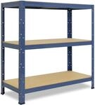 shelfplaza Home 100x100x40 cm Schwerlastregal in blau mit 3 B&ouml;den und 175 kg