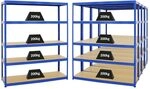 PROREGAL Mega Deal 5er-Set Schwerlastregale Giant Elephant 180x150x45cm mit 5...