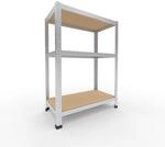 shelfplaza Home 100x75x40 cm Schwerlastregal in verzinkt mit 3 B&ouml;den und 175 kg