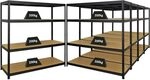PROREGAL Mega Deal 5er-Set Schwerlastregal Giant Elephant 160x150x60cm mit 4...