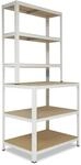 shelfplaza Home 190x80x60 cm Werkbank Regal in wei&szlig; mit 6 B&ouml;den und 145 kg Traglast