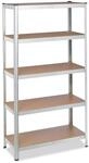 Relaxdays 2 x Schwerlastregal verzinkt, Traglast 875 kg, 180 x 90 x 40 cm, 5...
