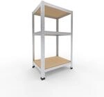 shelfplaza Home 100x60x45 cm Schwerlastregal in verzinkt mit 3 B&ouml;den und 175 kg