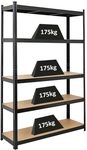 PROREGAL Schwerlastregal Ragnar f&uuml;r Gesamtlast 875kg Ma&szlig;e: 180x120x40 Schwarz,
