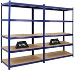 PROREGAL Mega Deal 2X Schwerlastregal Taurus Blau 180x120x60cm mit Fachlast...