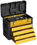 HOMCOM Werkzeugkoffer leer, robust Werkzeugkasten mit 4 Schublade F&auml;cher...