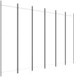 vidaXL 6-teiliger Raumteiler, 300x200 cm, Polyester & Eisen, Wei&szlig;, Faltbarer