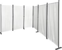QUICK STAR Paravent 6 Teilig 340x165cm Wei&szlig; - Garten & Balkon Sichtschutz Stellwand