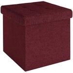 INTIRILIFE Faltbare Sitzhocker 30x30x30 cm in Kirsch ROT - Sitzw&uuml;rfel mit...