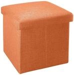 INTIRILIFE Faltbarer Sitzhocker 38x38x38 cm in MANDARINEN ORANGE - Sitzw&uuml;rfel mit