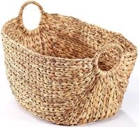 Kobolo Korb Aufbewahrungskorb W&auml;schekorb - Wasserhyazinthe - 51x30x36 cm Braun
