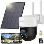WOLFANG 4G LTE Wildkamera Solar, 2.5K Wildkamera mit Handy&uuml;bertragung App, 0,2s PIR