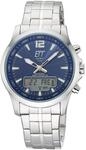 ETT Eco Tech Time Funk Solar Herren Uhr Analog mit digitalem Datum mit Edelstahl