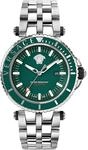 Versace Herren Armbanduhr V-Race Diver 46 mm Wasserdicht Armband Edelstahl...