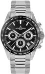 JACQUES LEMANS Analoge Herrenuhr Quarz mit Edelstahlarmband mid-39588, Silber,