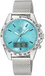 Master Time Funk Quarz Herren Uhr Analog-Digital mit Edelstahl Milanaise Armband