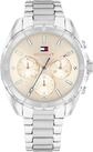 Tommy Hilfiger Multi Zifferblatt Quarz Uhr f&uuml;r Damen mit Silbernes Edelstahlarmband