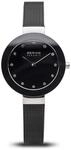 BERING Damen Quarz Uhr | Armbanduhr 29 mm silbernes Edelstahlgeh&auml;use und...