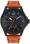 Timberland Herren Analog Quarz Uhr mit Echtes Leder Armband TBL15944JYB.02 Braun