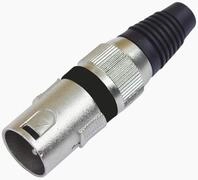 OMNITRONIC XLR Stecker 3pol sw 10x | Hochwertige Metallausf&uuml;hrung