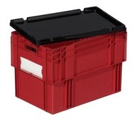 St&uuml;lpdeckel L600xB400mm schwarz PP f.Drehstapelbeh &auml;lter LA-KA-PE