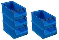 SparSet 5x Blaue Sichtlagerbox 4.1 mit Griffstange | HxBxT 15x20x35cm | 7,2...