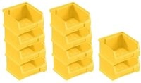 SparSet 10x Gelbe Sichtlagerbox 1.0 | HxBxT 6x10x10cm | 0,4 Liter 