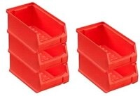 SparSet 5x Rote Sichtlagerbox 2.0 | HxBxT 7,5x10x17,5cm | 0,8 Liter 