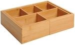 HOMCOM Aufbewahrungsbox Schubladen Ordnungsbox Organizer ausziehbar Bambus Natur 24,6