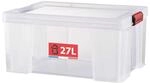 Sundis Beh&auml;lter mit Deckel CLIP 'N STORE, 27L - Transparent mit Schnappdeckel,