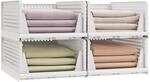 SONGMICS Schrank-Organizer klappbar, Kleiderschrank-Organizer stapelbar, ausziehbarer