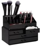 Relaxdays Make Up Organizer 2er Set klein, schwarz | 2-teilige Schmink...