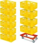 BRB 10 Eurobeh&auml;lter, LxBxH 600x400x240 mm, lebensmittelecht + 1 Transportroller