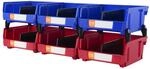 VEVOR Stapelboxen 6er-Set Sichtlagerboxen Blau/Rot (3 Beh&auml;lter pro Farbe)